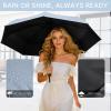 imageG4Free 46 Inch Mini Lightweight Travel Umbrella Portable Super Slim Pocket Umbrella Extendable Builtin Handle UPF 50 UV Protection Compact size for Backpack ampamp PurseLight Blue