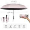 imageG4Free 46 Inch Mini Lightweight Travel Umbrella Portable Super Slim Pocket Umbrella Extendable Builtin Handle UPF 50 UV Protection Compact size for Backpack ampamp PurseSakura Pink