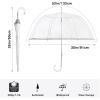imageG4Free 52 inch Clear Bubble Umbrella Large Canopy Transparent Dome Coverage Stick Umbrella with Reflective Strip J Hook Handle European Style for WeddingsProm Graduation and Outdoor Events