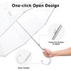 imageG4Free 52 inch Clear Bubble Umbrella Large Canopy Transparent Dome Coverage Stick Umbrella with Reflective Strip J Hook Handle European Style for WeddingsProm Graduation and Outdoor Events