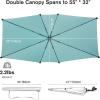 imageG4Free Double Chair Umbrella for 2 People with Adjustable Clamp Sun Umbrella for Beach Chair Reclining LoungeLake Blue