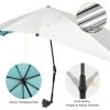 imageG4Free Double Chair Umbrella for 2 People with Adjustable Clamp Sun Umbrella for Beach Chair Reclining LoungeLake Blue