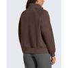 imageG4Free Flurrylux Womens Mock Neck Sweatshirt Half Zip Hoodie Cotton Fleece Pullover WinterTerracotta Brown