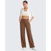 imageG4Free ShiftReady Women Trousers Yoga Pants with Pockets Wide Leg Stretchy Dress Pant Work Slack PetiteRegularTallDark Coffee