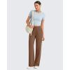 imageG4Free ShiftReady Women Trousers Yoga Pants with Pockets Wide Leg Stretchy Dress Pant Work Slack PetiteRegularTallDark Coffee