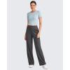imageG4Free ShiftReady Women Trousers Yoga Pants with Pockets Wide Leg Stretchy Dress Pant Work Slack PetiteRegularTallDark Gray