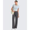 imageG4Free ShiftReady Women Trousers Yoga Pants with Pockets Wide Leg Stretchy Dress Pant Work Slack PetiteRegularTallDark Gray