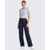 imageG4Free ShiftReady Women Trousers Yoga Pants with Pockets Wide Leg Stretchy Dress Pant Work Slack PetiteRegularTallDark Navy