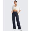 imageG4Free ShiftReady Women Trousers Yoga Pants with Pockets Wide Leg Stretchy Dress Pant Work Slack PetiteRegularTallDark Navy