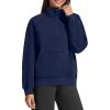 imageG4Free Flurrylux Womens Mock Neck Sweatshirt Half Zip Hoodie Cotton Fleece Pullover WinterRoyal Blue