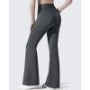 imageG4Free Barefeel Womens Fleece Lined Flare Workout Yoga Pants Winter Thermal High Waist Leggings Causal with PocketsDark Gray