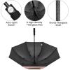 imageG4Free 5462 Inch Windproof UV Protection Golf Umbrella Extra Large Silver Coated Automatic Open Stick Long UmbrellaDusty RoseBlack