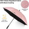 imageG4Free 5462 Inch Windproof UV Protection Golf Umbrella Extra Large Silver Coated Automatic Open Stick Long UmbrellaDusty RoseBlack