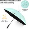 imageG4Free 5462 Inch Windproof UV Protection Golf Umbrella Extra Large Silver Coated Automatic Open Stick Long UmbrellaSeafoam BlueBlack