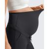 imageG4Free EverGoing Maternity Athletic Shorts with Pockets Over The Belly Drawstring Casual Pregnancy Shorts Yoga WorkoutBlack