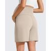 imageG4Free EverGoing Maternity Athletic Shorts with Pockets Over The Belly Drawstring Casual Pregnancy Shorts Yoga WorkoutLight Khaki