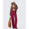 imageG4Free Flurrylux Cotton Fleece Lined Sweatpants Women Elastic Waist Wide Leg Lounge Pants Warm WinterRumba Red