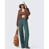 imageG4Free Flurrylux Cotton Fleece Lined Sweatpants Women Elastic Waist Wide Leg Lounge Pants Warm WinterSage Green