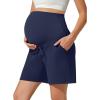 imageG4Free EverGoing Maternity Athletic Shorts with Pockets Over The Belly Drawstring Casual Pregnancy Shorts Yoga WorkoutRoyal Blue