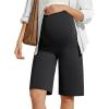 imageG4Free BareFeel Maternity Bermuda Shorts Over The Belly Loose Wide Leg Pregnancy Shorts Casual WorkBlack