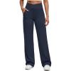 imageG4Free BareFeel Yoga Pants with Zipper Pockets for Women High Stretch Wide Leg Cross Waist Casual Trousers 29quot31quot33quotDark Navy