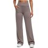 imageG4Free BareFeel Yoga Pants with Zipper Pockets for Women High Stretch Wide Leg Cross Waist Casual Trousers 29quot31quot33quotTaupe
