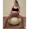 imageG4Free BareFeel Maternity Flare Leggings with Pockets Over The Belly Stretchy Casual Lounge Pregnancy Dress Pants for WorkCoffee Brown