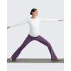 imageG4Free BareFeel Maternity Flare Leggings with Pockets Over The Belly Stretchy Casual Lounge Pregnancy Dress Pants for WorkGrape Purple