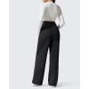 imageG4Free Flurrylux Fleece Lined Maternity Wide Leg Pants Cotton Over The Belly Pregnancy SweatpantsBlack