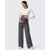 imageG4Free Flurrylux Fleece Lined Maternity Wide Leg Pants Cotton Over The Belly Pregnancy SweatpantsDark Gray