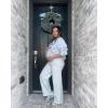 imageG4Free Flurrylux Fleece Lined Maternity Wide Leg Pants Cotton Over The Belly Pregnancy SweatpantsLight Heather