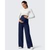 imageG4Free Flurrylux Fleece Lined Maternity Wide Leg Pants Cotton Over The Belly Pregnancy SweatpantsRoyal Blue