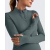 imageG4Free Lightweight Maternity Long Sleeve Workout Tops UPF 50 Rash Guard Half Zip Sun Shirts Ruches Pregnancy PulloverGray Blue