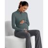 imageG4Free Lightweight Maternity Long Sleeve Workout Tops UPF 50 Rash Guard Half Zip Sun Shirts Ruches Pregnancy PulloverGray Blue