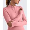 imageG4Free Lightweight Maternity Long Sleeve Workout Tops UPF 50 Rash Guard Half Zip Sun Shirts Ruches Pregnancy PulloverPink