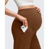 imageG4Free Maternity Pants Stretchy Workout Lounge Pants Over The Belly Pregnancy Joggers with PocketsDark Coffee