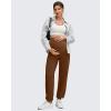 imageG4Free Maternity Pants Stretchy Workout Lounge Pants Over The Belly Pregnancy Joggers with PocketsDark Coffee