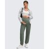imageG4Free Maternity Pants Stretchy Workout Lounge Pants Over The Belly Pregnancy Joggers with PocketsGray Sage