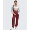 imageG4Free Maternity Pants Stretchy Workout Lounge Pants Over The Belly Pregnancy Joggers with PocketsWine