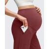 imageG4Free Maternity Pants Stretchy Workout Lounge Pants Over The Belly Pregnancy Joggers with PocketsWine
