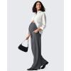 imageG4Free Ribbed Maternity Yoga Pants with Pockets Over The Belly Wide Leg Casual Pregnancy Lounge TrousersDark Gray