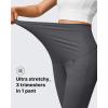 imageG4Free Ribbed Maternity Yoga Pants with Pockets Over The Belly Wide Leg Casual Pregnancy Lounge TrousersDark Gray