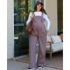 imageG4Free ShiftReady Maternity Jumpsuit Adjustable Strap Overalls Pregnancy Wide Leg Pants with PocketsTaupe