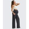 imageG4Free ShiftReady Maternity Work Pants with Pockets Over The Belly Pregnancy Wide Leg Dress TrousersBlack