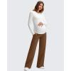 imageG4Free ShiftReady Maternity Work Pants with Pockets Over The Belly Pregnancy Wide Leg Dress TrousersDark Coffee
