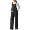 imageG4Free ShiftReady Maternity Jumpsuit Adjustable Strap Overalls Pregnancy Wide Leg Pants with PocketsBlack