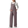 imageG4Free ShiftReady Maternity Jumpsuit Adjustable Strap Overalls Pregnancy Wide Leg Pants with PocketsTaupe