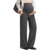 imageG4Free ShiftReady Maternity Work Pants with Pockets Over The Belly Pregnancy Wide Leg Dress TrousersDark Gray