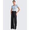 imageG4Free Wide Leg Pants Women Lightweight Stretchy Elastic Waist Pants Work Casual Summer Trousers PetiteBlackS27quot