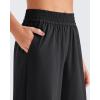 imageG4Free Wide Leg Pants Women Lightweight Stretchy Elastic Waist Pants Work Casual Summer Trousers PetiteBlackS27quot